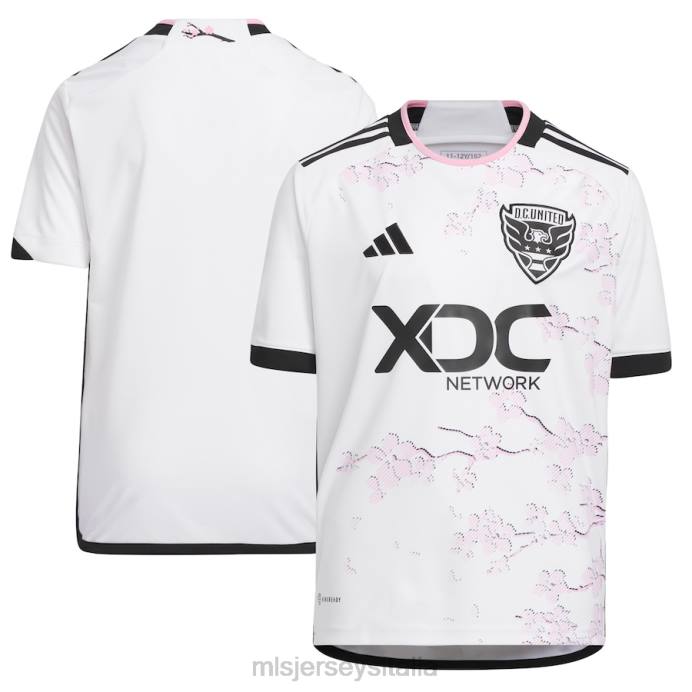 MLS Jerseys DC United adidas bianco 2023 la maglia replica del kit Cherry Blossom bambini maglia ZB4R62