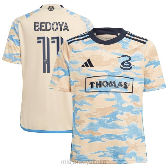 MLS Jerseys philadelphia union alejandro bedoya adidas tan 2023 per la maglia replica di philly bambini maglia ZB4R618