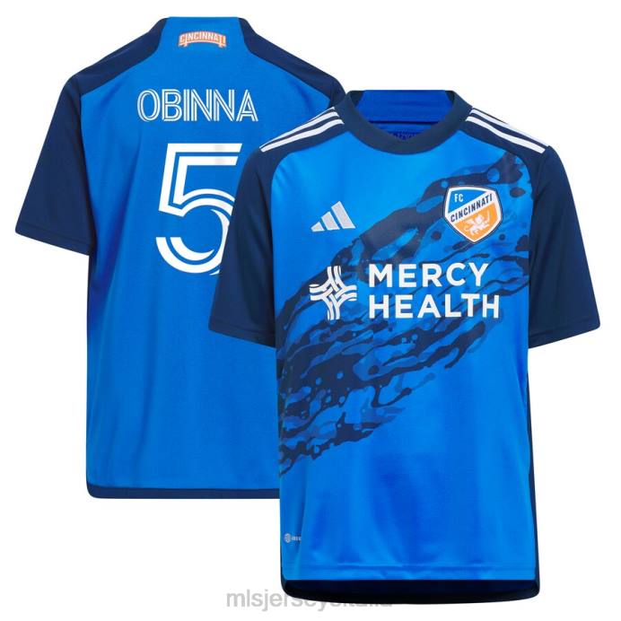 MLS Jerseys Maglia replica del kit fiume adidas blu 2023 del fc cincinnati obinna nwobodo bambini maglia ZB4R1466