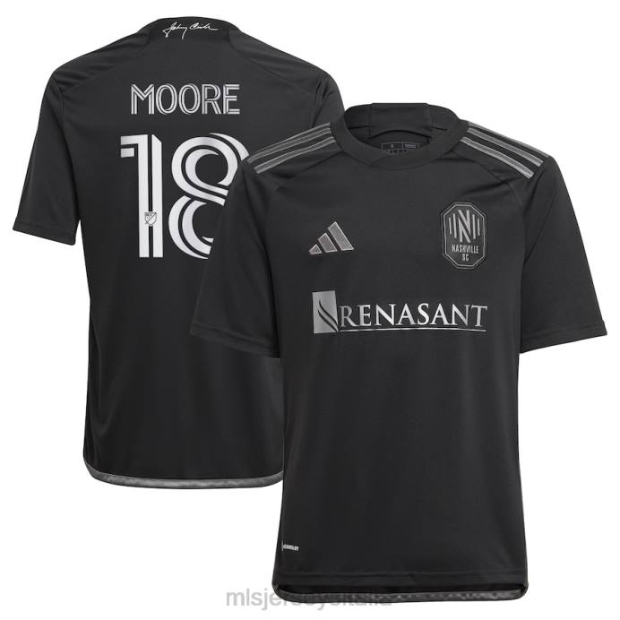 MLS Jerseys nashville sc shaq moore adidas nero 2023 uomo in kit nero replica maglia del giocatore bambini maglia ZB4R1080