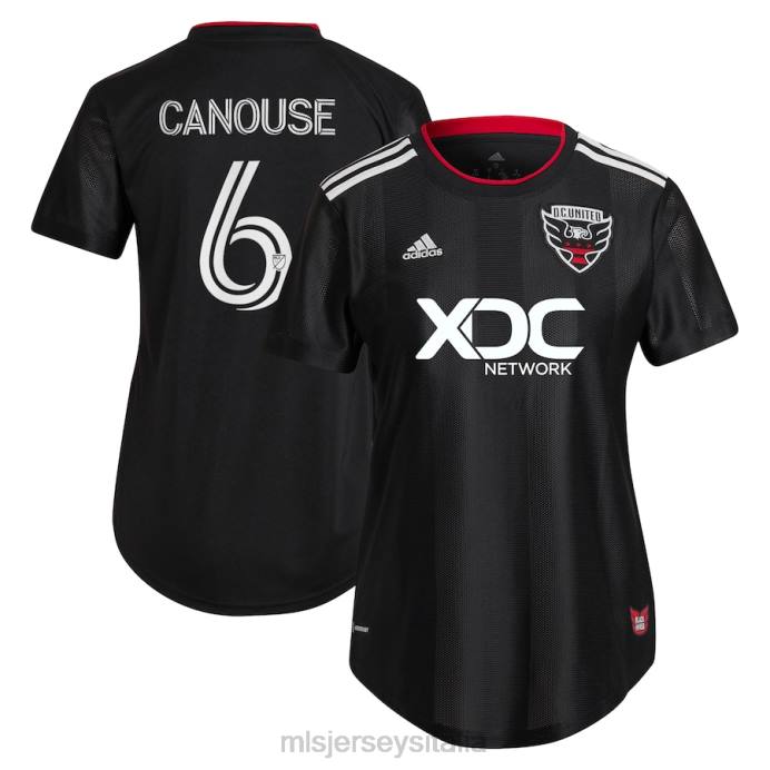 MLS Jerseys DC United Russell Canouse Maglia adidas nera 2022 kit replica giocatore nero e rosso donne maglia ZB4R1515