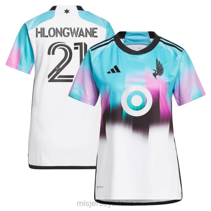 MLS Jerseys Minnesota United FC Bongokuhle Hlongwane Adidas Bianco 2023 The Northern Lights Kit Replica Maglia donne maglia ZB4R1046