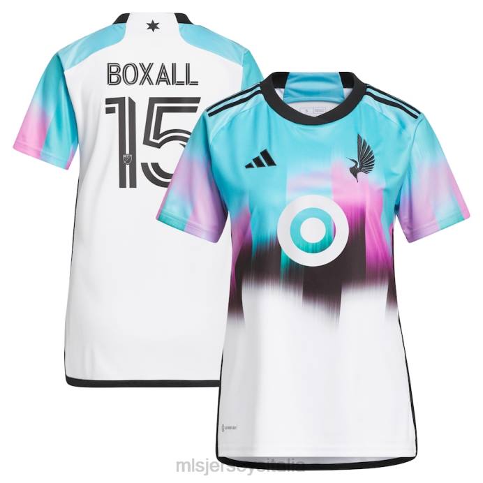 MLS Jerseys Maglia replica del kit dell'aurora boreale bianca 2023 del Minnesota United FC Michael Boxall Adidas bianca 2023 donne maglia ZB4R1475
