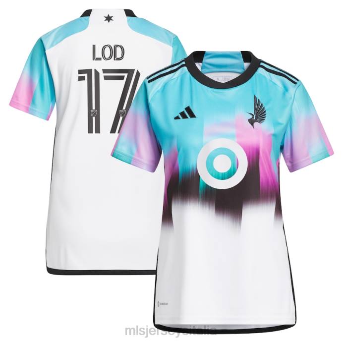 MLS Jerseys Maglia replica del kit dell'aurora boreale bianca 2023 del Minnesota United FC Robin Lod Adidas bianca donne maglia ZB4R1517