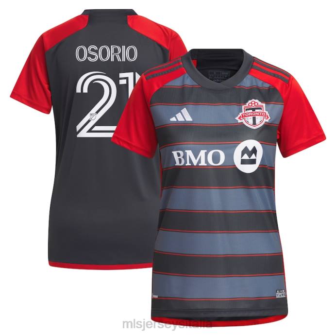 MLS Jerseys Maglia giocatore replica del kit club adidas grigio 2023 del Toronto FC Jonathan Osorio donne maglia ZB4R1144