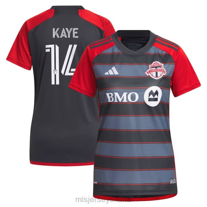 MLS Jerseys Maglia giocatore replica del kit club adidas grigio 2023 del Toronto FC Mark-Anthony Kaye donne maglia ZB4R1143