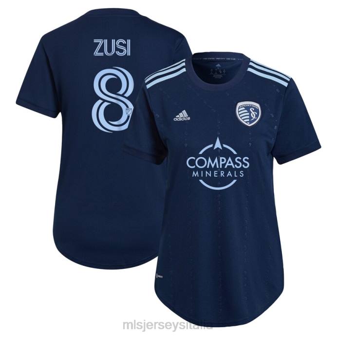 MLS Jerseys Sporting Kansas City Graham Zusi Adidas Blu 2022 State Line 3.0 Maglia Replica Giocatore donne maglia ZB4R1010