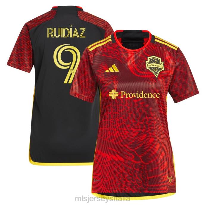 MLS Jerseys Seattle Sounders FC Raul Ruidiaz adidas rossa 2023 maglia replica del kit Bruce Lee donne maglia ZB4R250