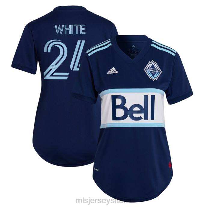 MLS Jerseys Vancouver Whitecaps FC Brian White Adidas Blu 2022 The Hoop & This City Maglia Giocatore Replica donne maglia ZB4R1306