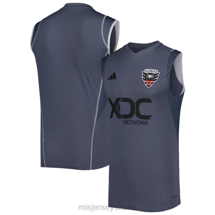 MLS Jerseys DC Maglia da allenamento senza maniche sul campo adidas grigia 2023 United uomini maglia ZB4R336