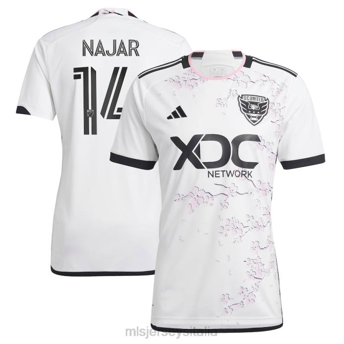 MLS Jerseys DC United Andy Najar adidas bianco 2023 la maglia del giocatore replica del kit Cherry Blossom uomini maglia ZB4R900