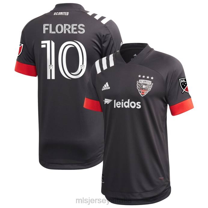 MLS Jerseys DC maglia United Edison Flores adidas nera 2020 Primary Authentic uomini maglia ZB4R1375