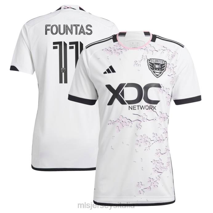 MLS Jerseys DC United Taxi Fountas adidas bianca 2023 maglia replica player del kit Cherry Blossom uomini maglia ZB4R444