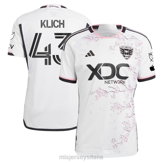 MLS Jerseys DC United mateusz klich adidas bianco 2023 la maglia del giocatore autentica del kit Cherry Blossom uomini maglia ZB4R1037