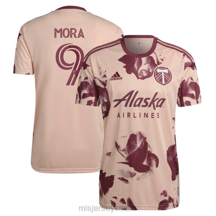 MLS Jerseys Maglia replica giocatore Portland Timbers Felipe Mora adidas rosa 2022 Heritage Rose Kit uomini maglia ZB4R1015