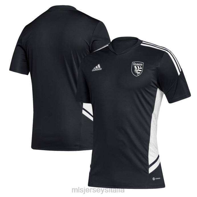 MLS Jerseys Maglia da allenamento adidas nera/bianca dei terremoti di San Jose uomini maglia ZB4R1411