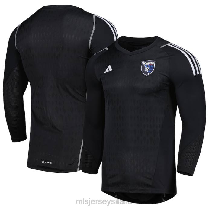 MLS Jerseys San Jose Terremoti Maglia replica adidas nera 2023 portiere a maniche lunghe uomini maglia ZB4R1164