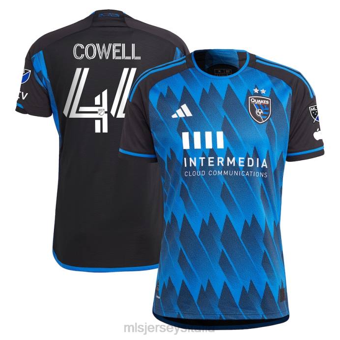MLS Jerseys san jose terremoti cade cowell adidas blu 2023 maglia attiva colpa maglia autentica uomini maglia ZB4R479