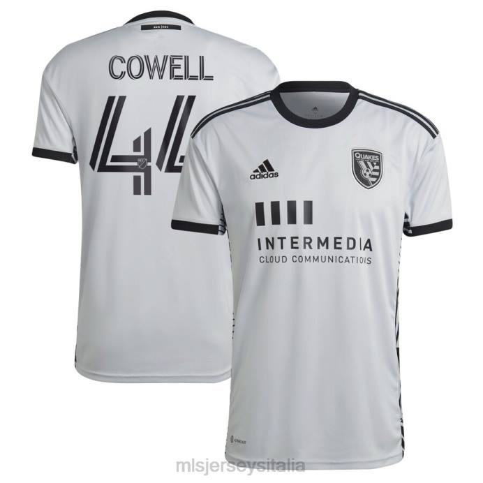 MLS Jerseys san jose terremoti cade cowell adidas grigia 2022 the creator kit replica maglia giocatore uomini maglia ZB4R955