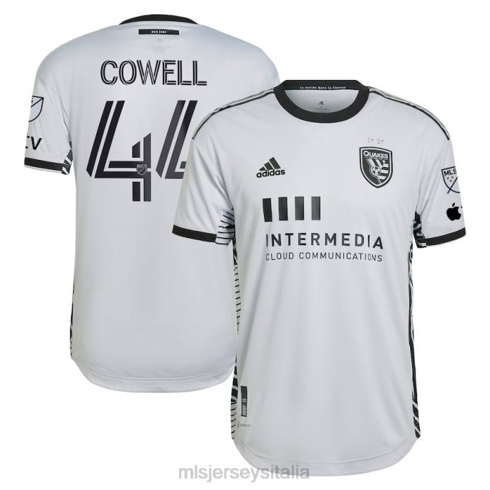 MLS Jerseys san jose terremoti cade cowell adidas grigia 2023 the creator kit maglia autentica del giocatore uomini maglia ZB4R1370