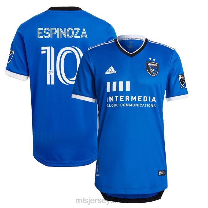 MLS Jerseys san jose terremoti cristian espinoza adidas blu 2021 maglia da giocatore autentica primaria uomini maglia ZB4R988