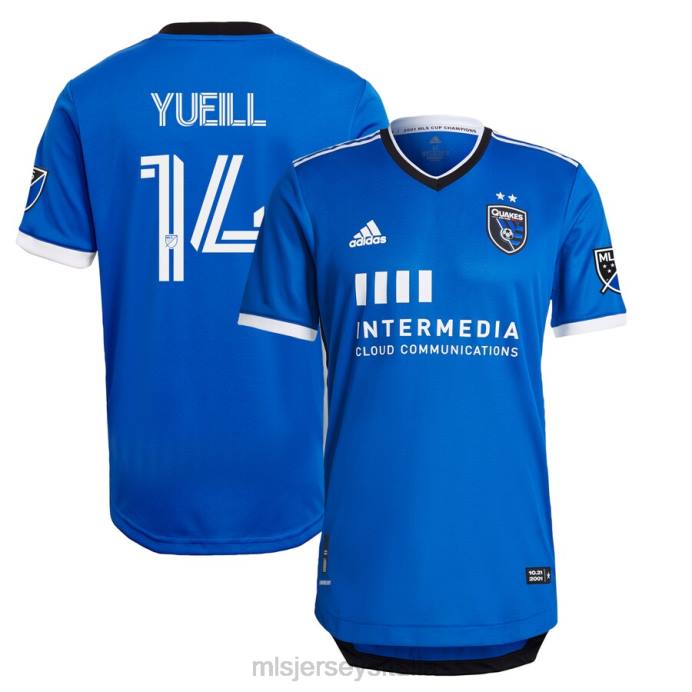 MLS Jerseys san jose terremoti jackson yueill adidas blu 2021 maglia da giocatore autentica primaria uomini maglia ZB4R1414