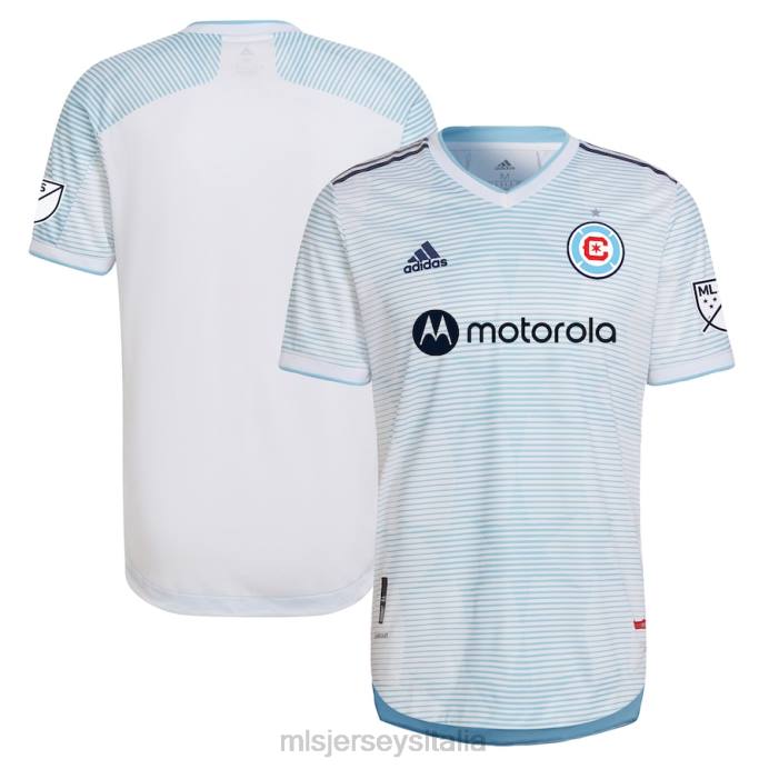 MLS Jerseys Chicago Fire adidas bianco 2022 kit fronte lago autentica maglia vuota uomini maglia ZB4R609