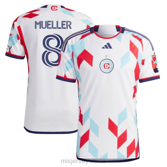 MLS Jerseys Chicago Fire Chris Mueller adidas White 2023 un kit per tutte le maglie dei giocatori autentici uomini maglia ZB4R800