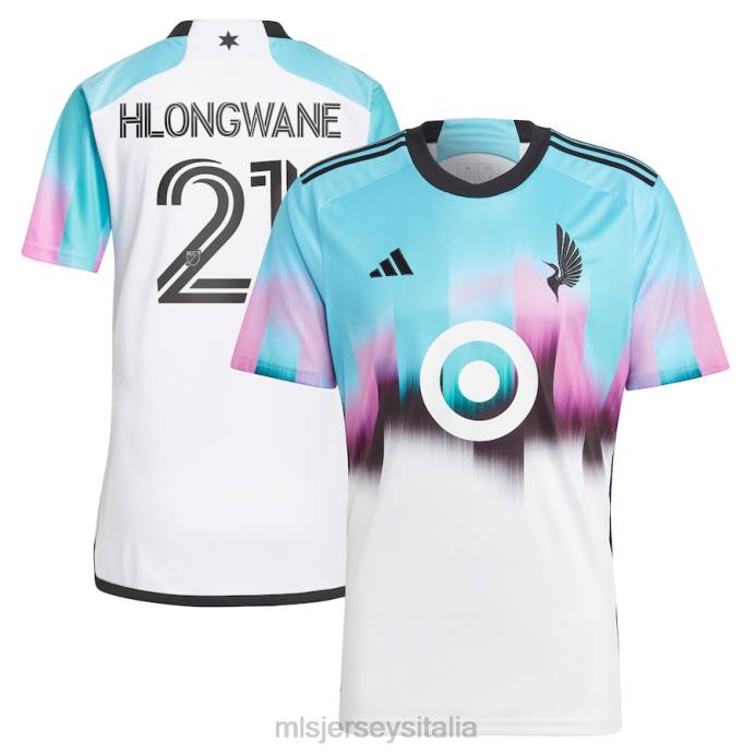 MLS Jerseys Minnesota United FC Bongokuhle Hlongwane Adidas Bianco 2023 The Northern Lights Kit Replica Maglia uomini maglia ZB4R1176