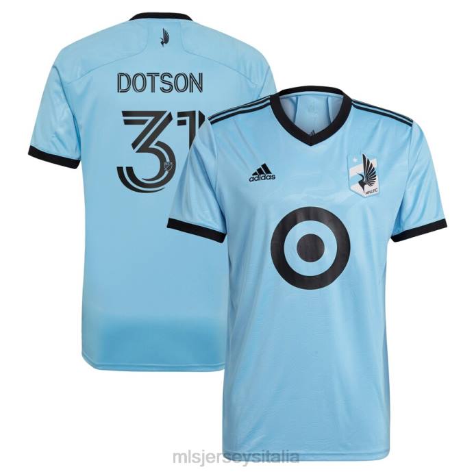 MLS Jerseys Maglia Minnesota United FC Hassani Dotson Adidas Azzurra 2021 The River Kit Replica uomini maglia ZB4R972
