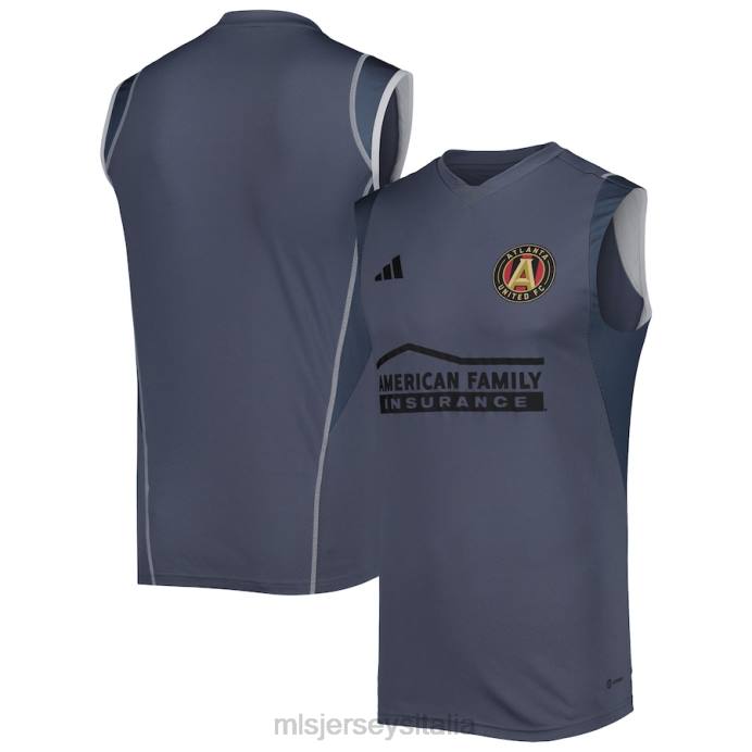 MLS Jerseys maglia da allenamento senza maniche sul campo adidas grigia 2023 dell'atlanta United FC uomini maglia ZB4R381