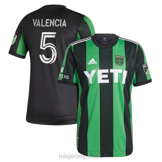 MLS Jerseys maglia da giocatore autentica primaria austin fc jhojan valencia adidas nera 2021 uomini maglia ZB4R940