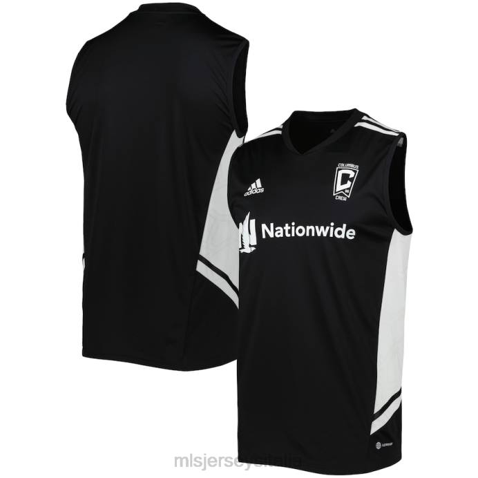 MLS Jerseys Maglia da allenamento senza maniche Columbus Crew adidas nera/bianca uomini maglia ZB4R747