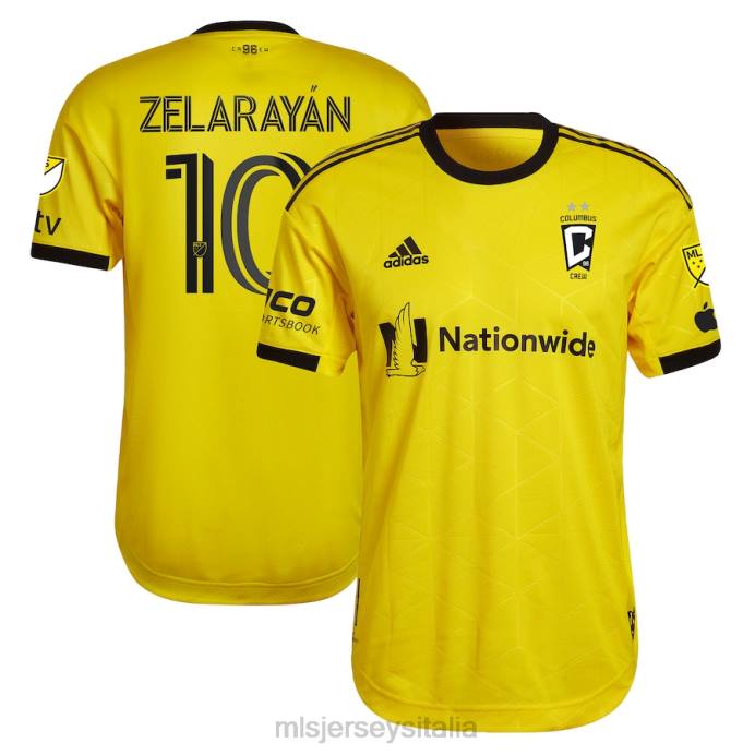 MLS Jerseys Maglia da giocatore autentica del kit Columbus Crew Lucas Zelarayan adidas giallo 2023 Gold Standard uomini maglia ZB4R844