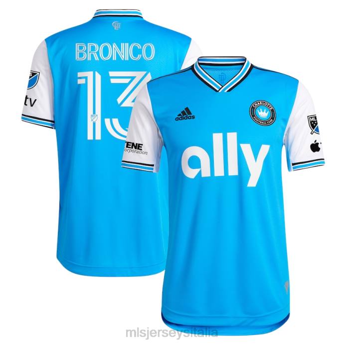 MLS Jerseys Charlotte FC Brandt Bronico adidas blu 2023 maglia da giocatore autentica appena coniata uomini maglia ZB4R901