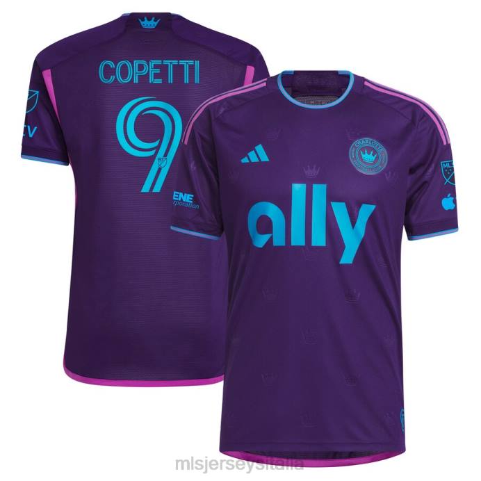 MLS Jerseys Charlotte FC Enzo Copetti Maglia adidas viola 2023 Crown Jewel Kit autentica uomini maglia ZB4R691