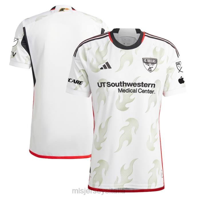 MLS Jerseys Maglia adidas bianca 2023 burn baby burn autentica del fc dallas uomini maglia ZB4R106