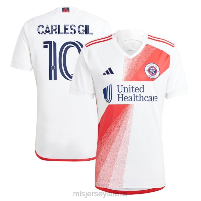 MLS Jerseys Maglia replica New England Revolution Carles Gil Adidas bianca 2023 Defiance uomini maglia ZB4R579