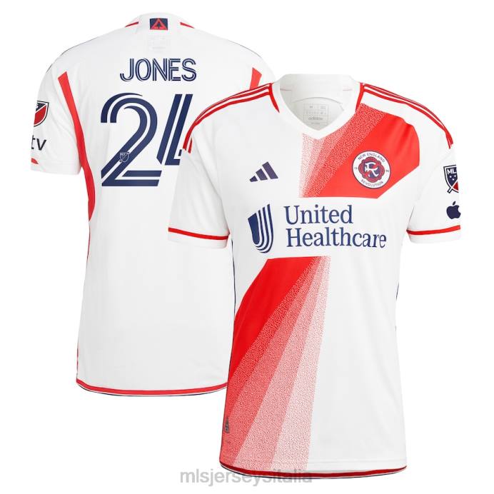 MLS Jerseys Maglia New England Revolution Dejuan Jones Adidas Bianca 2023 Defiance Authentic uomini maglia ZB4R422