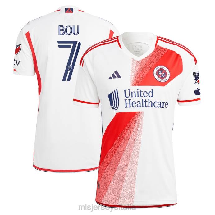 MLS Jerseys Maglia autentica della rivoluzione della Nuova Inghilterra Gustavo Bou adidas bianca 2023 Defiance uomini maglia ZB4R995
