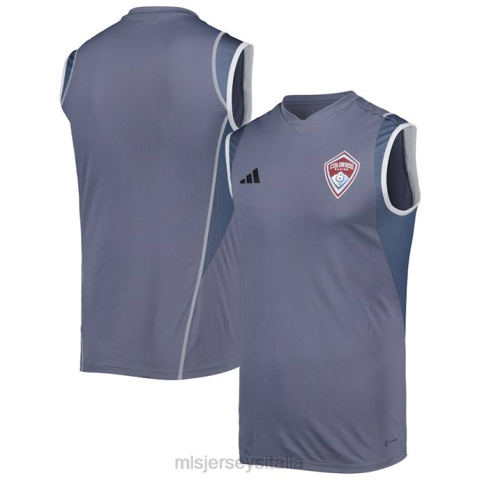 MLS Jerseys Maglia da allenamento senza maniche sul campo adidas colorado rapids grigia 2023 uomini maglia ZB4R1177