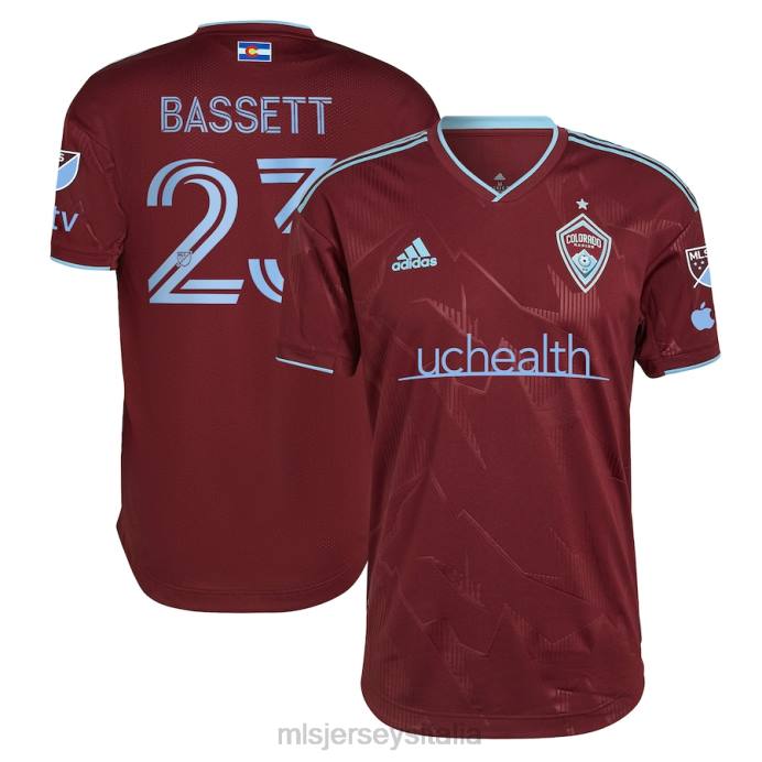 MLS Jerseys Colorado Rapids Cole Bassett Maglia da giocatore autentica del club adidas bordeaux 2023 uomini maglia ZB4R1069