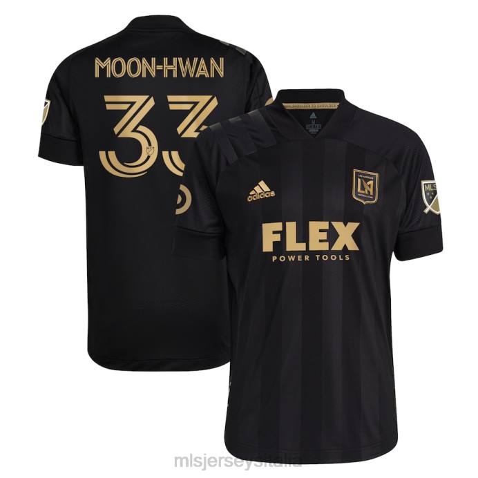 MLS Jerseys lafc kim moon-hwan adidas nera 2021 maglia da giocatore primaria autentica uomini maglia ZB4R1310
