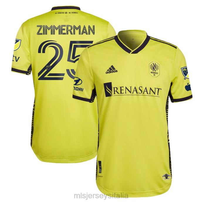 MLS Jerseys nashville sc walker zimmerman adidas gialla 2023 la maglia del giocatore autentica del kit homecoming uomini maglia ZB4R1284