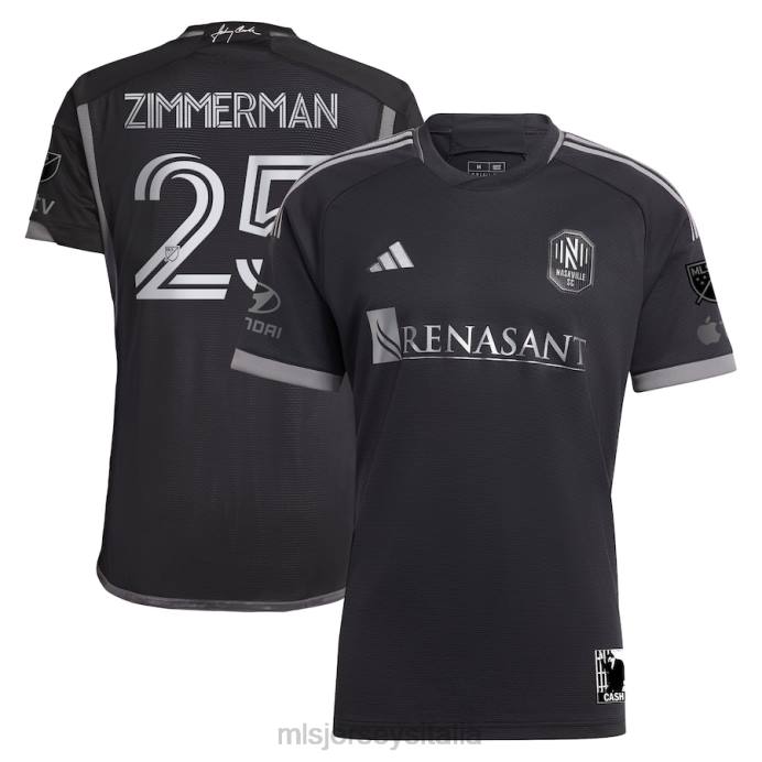 MLS Jerseys nashville sc walker zimmerman adidas nero 2023 uomo in kit nero maglia autentica del giocatore uomini maglia ZB4R506