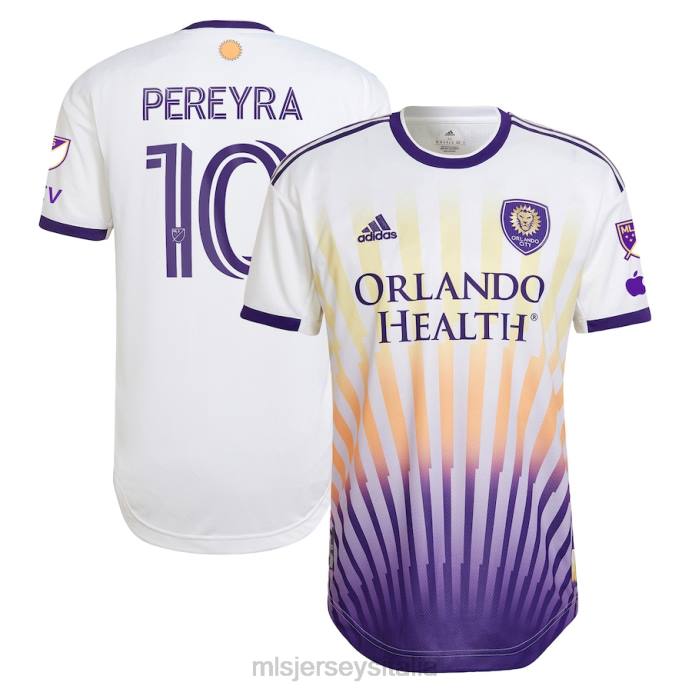 MLS Jerseys Orlando City SC Mauricio Pereyra adidas bianco 2023 The Sunshine Kit Maglia da giocatore autentica uomini maglia ZB4R1058