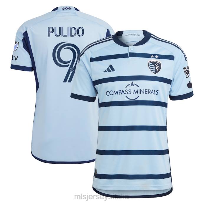 MLS Jerseys Sporting Kansas City Alan Pulido adidas azzurro 2023 Hoops 4.0 maglia da giocatore autentica uomini maglia ZB4R903
