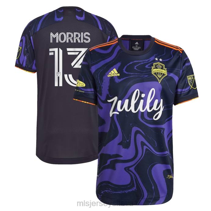 MLS Jerseys Seattle Sounders FC Jordan Morris adidas viola 2021 The Jimi Hendrix Kit Authentic Player Jersey uomini maglia ZB4R702