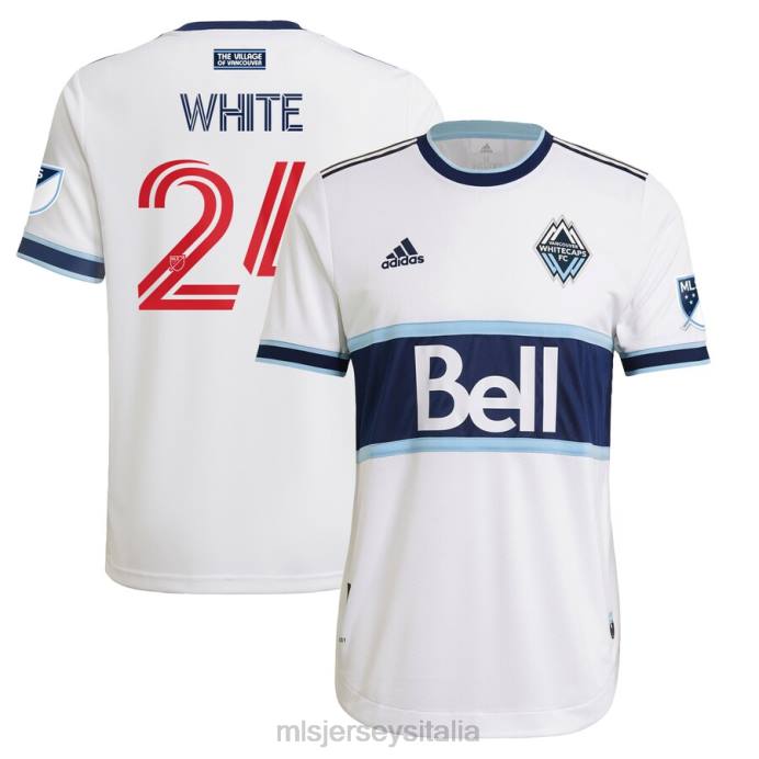 MLS Jerseys Vancouver Whitecaps FC Brian White Maglia da giocatore originale adidas bianca 2021 Primary Authentic uomini maglia ZB4R1511