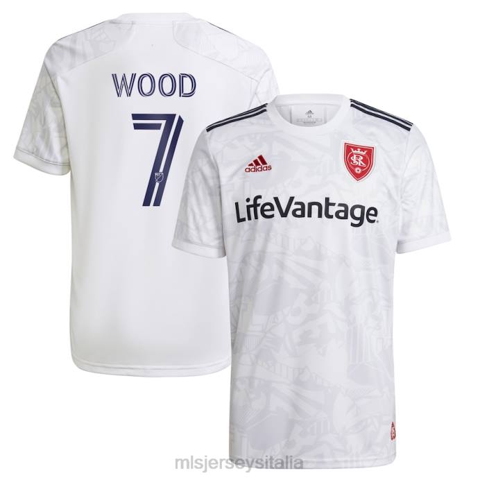 MLS Jerseys Real Salt Lake Bobby Wood adidas bianco 2021 la maglia del giocatore replica del kit secondario del tifoso uomini maglia ZB4R1408